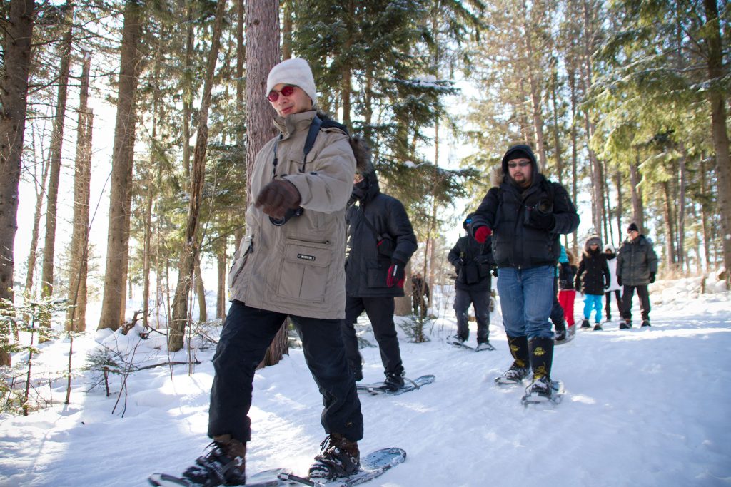 Snowshoeing along the Laurentian Escarpment