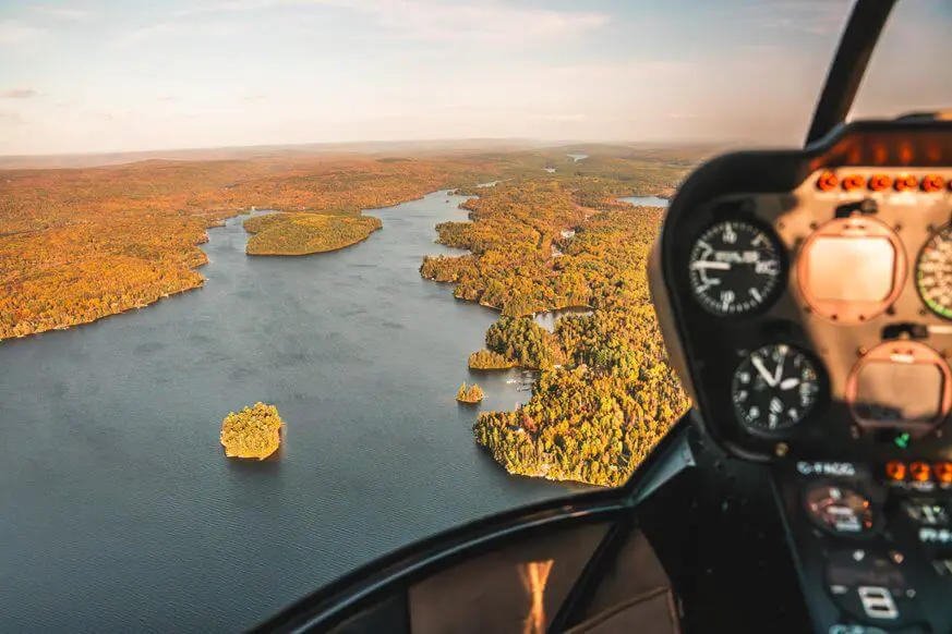BirdsEye View Fall Colours North Bay Bird Eye View North Bay Fall Colours Helicopters