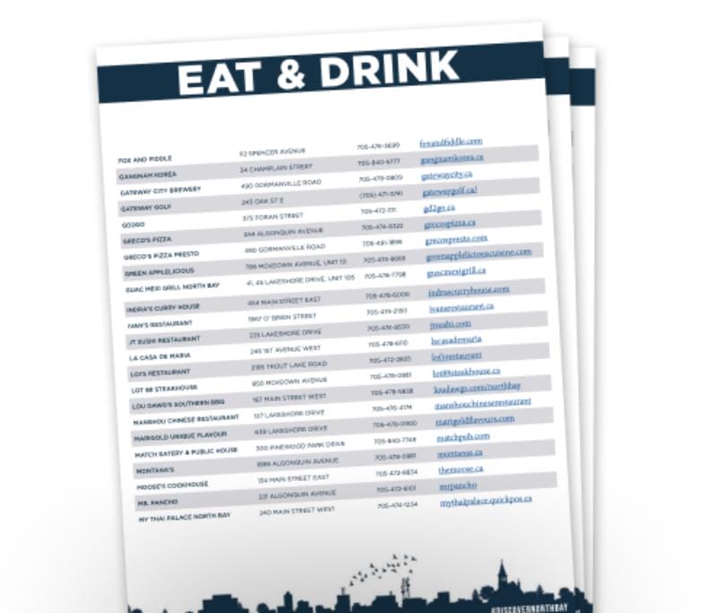 Eats Image Tourism North Bay - Eat and Drink Guide